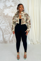 NIORO FLORAL CROPPED JACKET