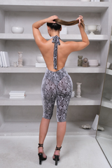 SNAKESKIN CAPRI JUMPSUIT