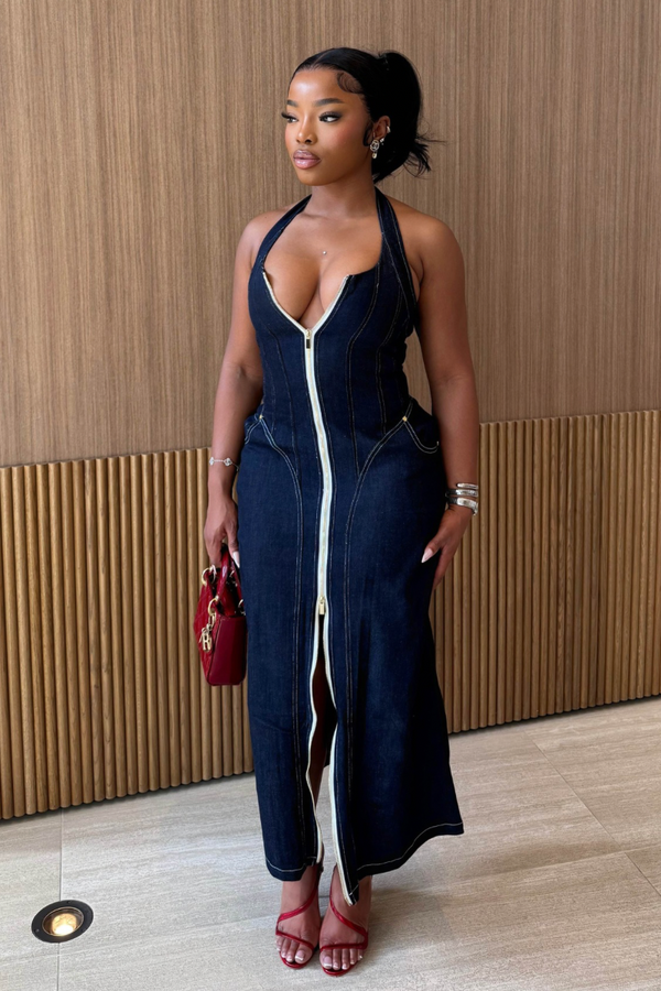 Velora Halter Zip Maxi (S-XL)