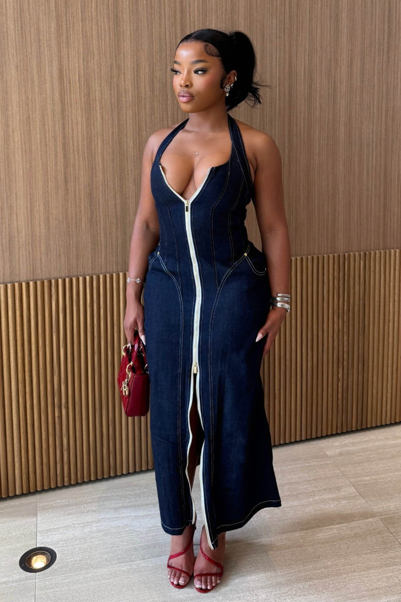 Velora Halter Zip Maxi (S-XL)