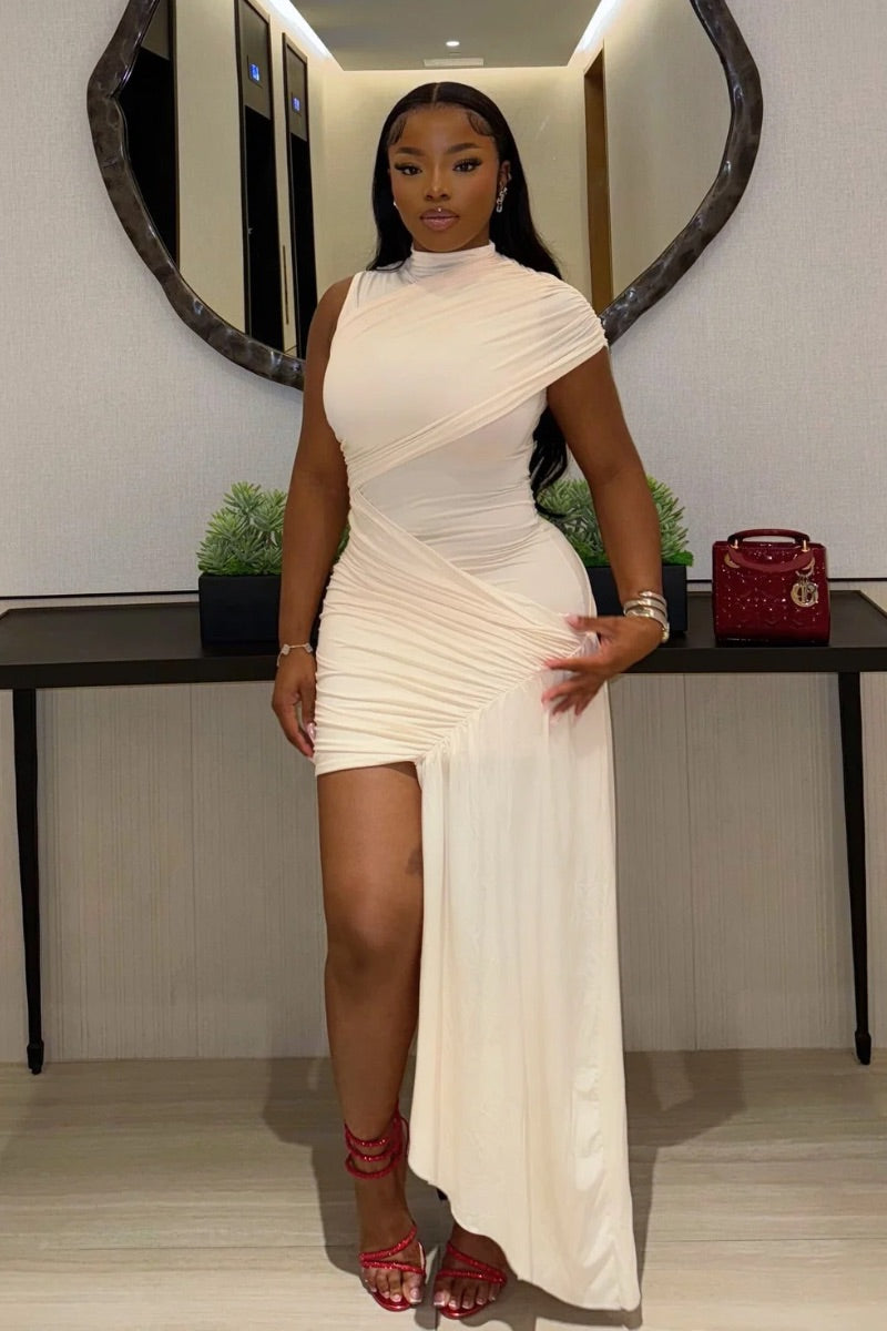 Ivory Eclipse Draped Gown