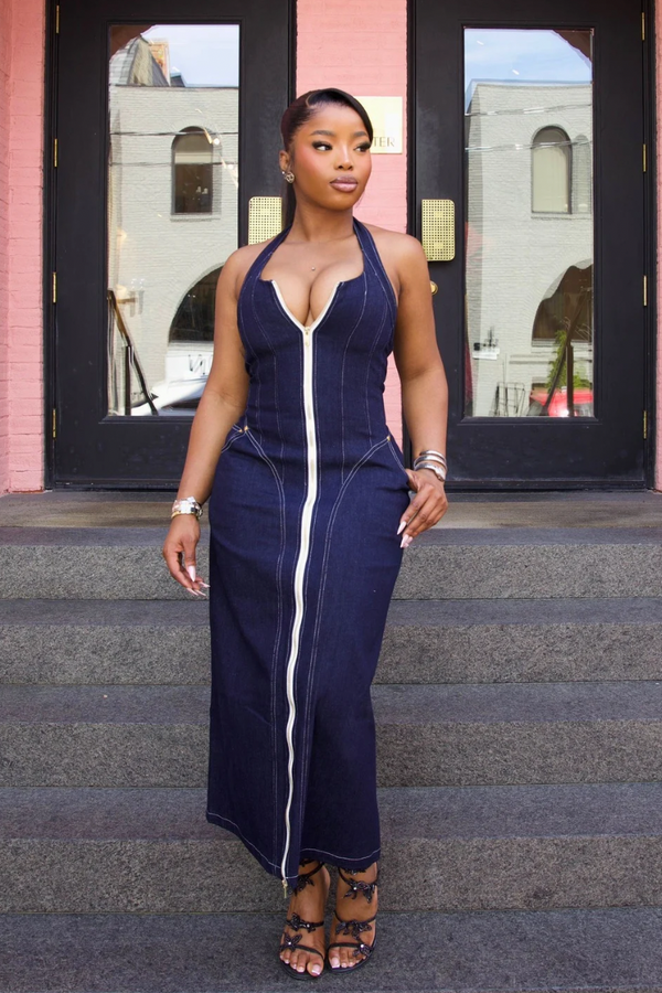 Velora Halter Zip Maxi (S-XL)