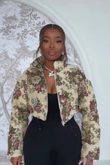 NIORO FLORAL CROPPED JACKET