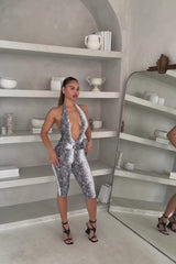 SNAKESKIN CAPRI JUMPSUIT